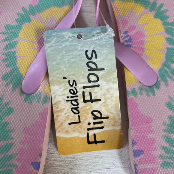 Flip Flops Womens Size Medium 7-8 Pink Tie Dye New Rubber Sandals Beachwear - Picture 4 of 7